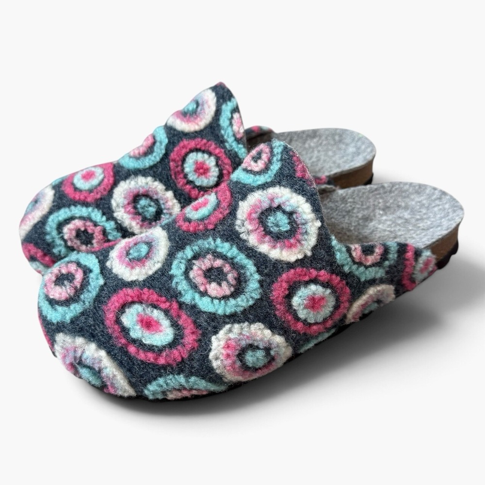Mandel 100% Wool Clogs Size 39 Gray Slip On Comfort Shoes Granny Boho Spain